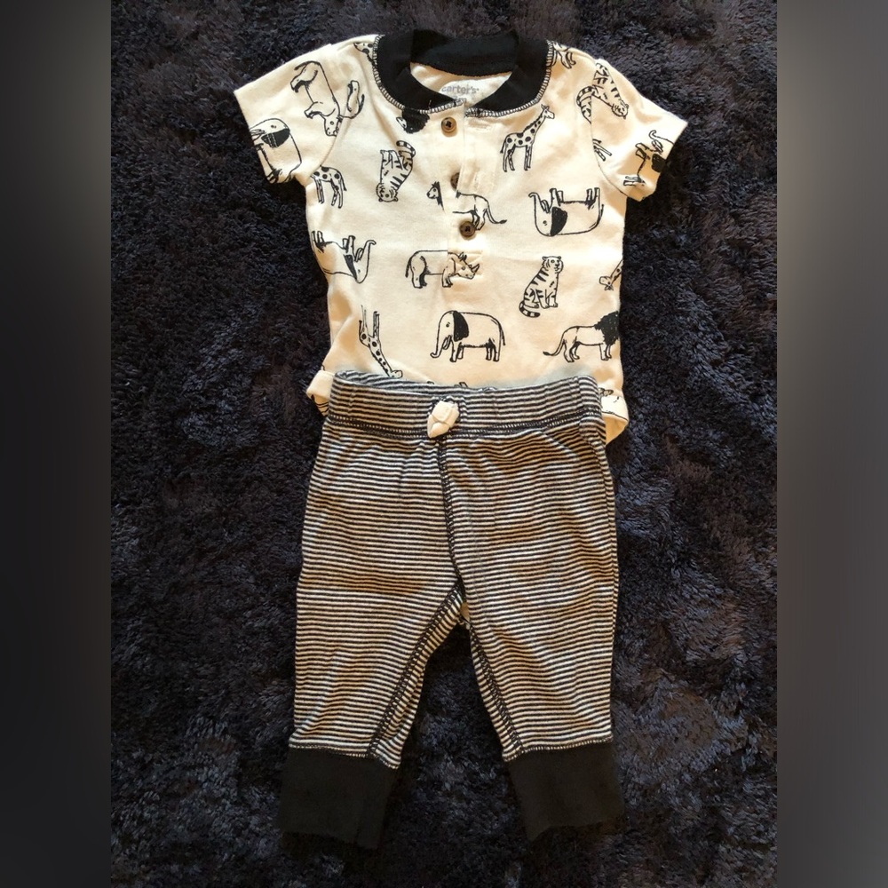 Carter’s animal onesie and pant set